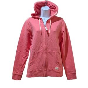 LL Bean Peaks Island Full-Zip Hoodie Sunrise Pink Women's Size‎ S 100% Cotton